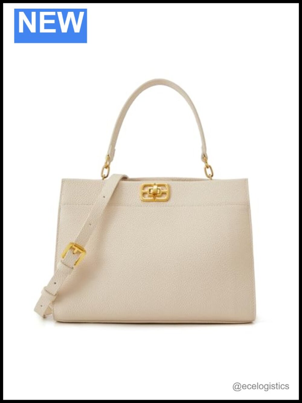 Structured Cow Leather Top Handle Bag with Detachable Strap